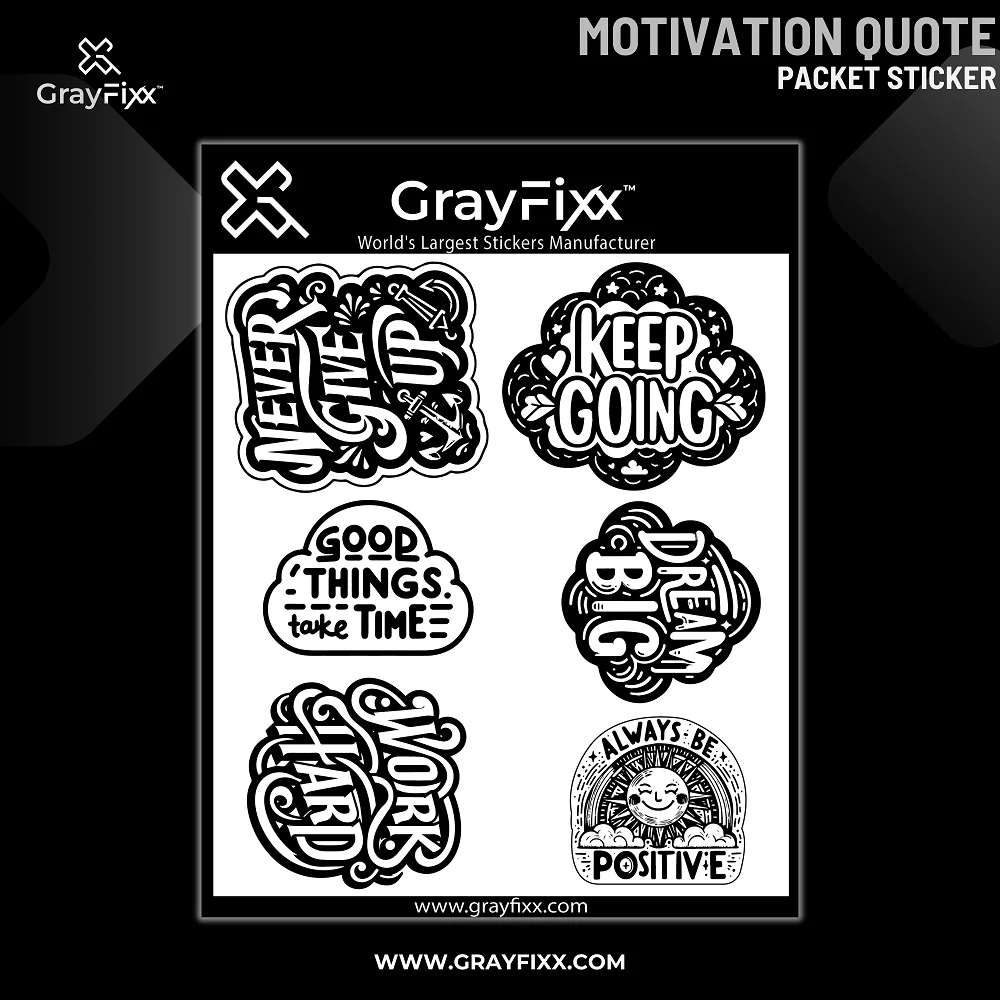 Motivational Quotes Packet Sticker For Anywhere | Printed In Premium Gloss Vinyl With FPF(Fade Protection Film), Water Proof, Precut Sticker, Pack Of 1, Size 2.0 Inches